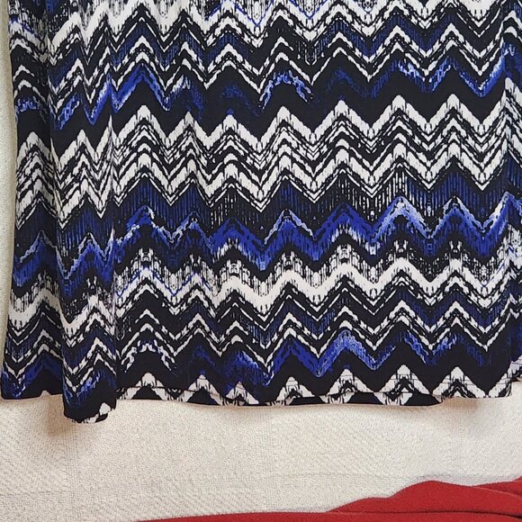 AB Studio Black White Royal Mixed Pattern Ruched Waist Poly Span Maxi Skirt XL - Picture 5 of 16